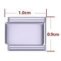 Maglia modulare italiana in acciaio inossidabile lucido, larghezza 1,0 cm per bracciale DIY - Lavanda Opaco / Design Personalizzato