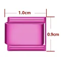 Maglia per bracciale componibile in acciaio inossidabile viola opaco da 1,0 cm per 0,9 cm - Magenta Opaco / Design Personalizzato