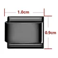 Charm modulaire en acier inoxydable noir pour bracelets avec dimensions 1,0cm x 0,9cm - Rectangle Standard / Noir brillant