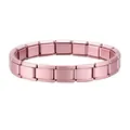 Pink plated stainless steel modular charm bracelet for DIY jewelry customization - Matte Rose Gold Bracelet (18 Links) / 18cm (Single Link 1x0.9cm)