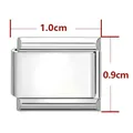 Charm italiano in acciaio inossidabile lucido argento per bracciali DIY 1,0x0,9cm - Rettangolo Standard / Argento