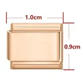 Maillon de bracelet modulaire en acier inoxydable or rose de 1,0cm sur 0,9cm - Rectangle Standard / Or rose