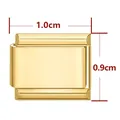 Maglia charm italiana dorata in acciaio inossidabile lucido, 1,0 cm per 0,9 cm - Rettangolo Standard / Oro