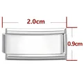 Maglia componibile lucida per bracciale italiano in acciaio inossidabile, 2.0cm x 0.9cm - Rettangolo Esteso / Argento