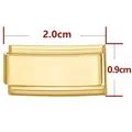 Maglia rettangolare dorata lucida per bracciale fai-da-te, misura 2,0 cm x 0,9 cm - Rettangolo Esteso / Oro