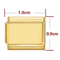 Maillon de bracelet italien doré modulable pour bijoux DIY taille 1,0cm x 0,9cm - Rectangle Standard / Doré mat