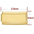 Maillon de bracelet modulable en acier inoxydable doré poli mesurant 2,0x0,9 cm - Rectangle Étendu / Doré mat