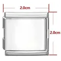 Maillon de bracelet à breloques italiennes DIY en acier inoxydable poli, argent, 2,0 cm - Grand Carré / Argent