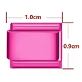 Maillon de bracelet modulaire rose en acier inoxydable pour création DIY chic - Rectangle Standard / Magenta Mat
