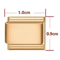 Maillon de bracelet italien en finition or rose avec texture en métal brossé pour DIY - Rectangle Standard / Or Mat
