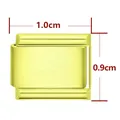 Maillon de breloque italien en acier inoxydable doré brillant pour bracelet DIY - Rectangle Standard / Jaune Mat