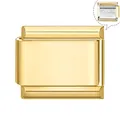 Maillon de bracelet italien doré en acier inoxydable poli pour bijoux DIY - Rectangle Standard / Bicolore (Or & Argent)