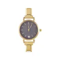Women's quartz watch with gold link strap and shimmering purple glitter dial - Style 4 Gold And Black Dial