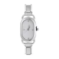 Silver vintage DIY modular watch with oval dial and crystal markers for women - Watch Head (Built-in Battery) / Style 12 Steel And White Dial