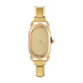 Elegant gold vintage modular watch with an oval dial and crystal markers for women - Style 12 Gold And Yellow Dial