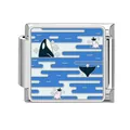 Maglia per bracciale componibile italiano con tema oceano e orca su acciaio inossidabile - Orca dell'Oceano (Ocean-2)