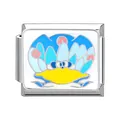 Italian charm link with colorful shell enamel design for DIY modular bracelet - Ocean-6