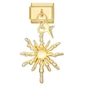 Modulares Gold-Charm mit Sonnen- und Sternanhänger für DIY-Gliederarmbänder - 1*0.9cm / Große Sonne und langer Stern