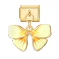 Maillon italien doré avec pendentif papillon en émail dégradé jaune brillant - Nœud Papillon Dégradé Jaune / Pendentif Base Or-Nœud Jaune