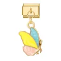 Pendentif papillon doré style italien avec émail multicolore pour bracelet DIY - Pendentif Base Or-Papillon Multicolore