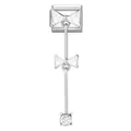 Italian style silver charm with crystal bows and round zircon for modular bracelets - White Zirconia Bowknot Type 2