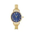 Orologio dorato di tendenza con quadrante blu intenso e numeri romani - Solo Testa dell'Orologio / Stile 1 Oro + Quadrante Blu