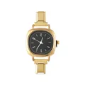 Orologio in metallo dorato minimalista con cassa quadrata e quadrante nero - Solo Testa dell'Orologio / Stile 2 Oro + Quadrante Nero