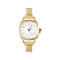 Orologio tonneau vintage dorato con cinturino modulare in metallo e quadrante bianco - Solo Testa dell'Orologio / Stile 2 Oro + Quadrante Bianco
