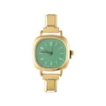 Orologio modulare retrò dorato con quadrante verde chiaro e cinturino a maglie metalliche - Solo Testa dell'Orologio / Stile 2 Oro + Quadrante Verde