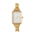 Orologio vintage rettangolare da donna in oro con cinturino in acciaio e quadrante bianco - Orologio completo / 18.5x3cm / Oro + Quadrante Bianco (Stile 3)