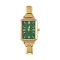 Orologio vintage quadrato da donna in oro con quadrante verde elegante e cinturino a maglie - Solo Testa dell'Orologio / Stile 3 Oro + Quadrante Verde