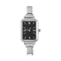 Orologio rettangolare argento minimalista con quadrante nero e cinturino in metallo - Solo Testa dell'Orologio / Stile 3 Colore Acciaio + Quadrante Nero