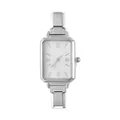 Orologio rettangolare in acciaio argento con quadrante romano e cinturino a maglie modulari - Solo Testa dell'Orologio / Stile 3 Colore Acciaio + Quadrante Bianco