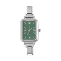 Orologio vintage donna rettangolare con quadrante verde e cinturino in acciaio argento - Solo Testa dell'Orologio / Stile 3 Colore Acciaio + Quadrante Verde