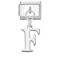 Ciondolo per bracciale modulare in argento lucido con lettera F in stile serif - Lettera F / Base Argento-Pendente Argento F
