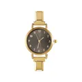 Orologio a catena dorata con quadrante marrone scuro e numeri arabi per donna - Solo Testa dell'Orologio / Stile 5 Oro + Quadrante Nero