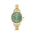Orologio da donna minimalista con quadrante verde soleil e cinturino a maglie dorate - Solo Testa dell'Orologio / Stile 5 Oro + Quadrante Verde