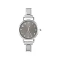 Orologio modulare in argento da donna con quadrante grigio e numeri arabi - Solo Testa dell'Orologio / Stile 5 Colore Acciaio + Quadrante Nero