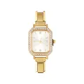 Orologio dorato elegante da donna con lunetta ottagonale in strass e quadrante bianco - Solo Testa dell'Orologio / Stile 6 Oro + Quadrante Bianco