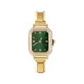 Orologio al quarzo da donna dorato con quadrante ottagonale verde e lunetta di strass - Solo Testa dell'Orologio / Stile 6 Oro + Quadrante Verde