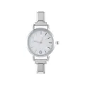 Orologio modulare argento con quadrante glitterato e cinturino in acciaio inox - Solo Testa dell'Orologio / Stile 4 Acciaio E Quadrante Bianco