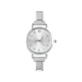Orologio modulare fai-da-te alla moda con cinturino a maglie in acciaio e numeri romani - Orologio completo / 18.5x3cm / Argento + Quadrante Bianco (Stile 1)