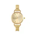 Orologio al quarzo da donna in metallo dorato con quadrante champagne e numeri romani - Testa dell'Orologio / 5.7x2.5cm / Stile 1 Oro + Quadrante Giallo
