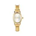 Orologio vintage in metallo dorato con quadrante bianco ovale e cinturino a catena - Testa dell'Orologio / 5.7x2.5cm / Stile 8 Oro + Quadrante Bianco