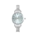 Orologio minimalista in acciaio argento con quadrante azzurro e numeri romani - Testa dell'Orologio / 5.7x2.5cm / Stile 1 Argento + Quadrante Verde Chiaro