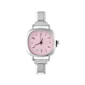 Orologio modulare argento con quadrante rosa tenue e cinturino in metallo - Testa dell'Orologio / 5.7x2.5cm / Stile 2 Argento + Quadrante Rosa