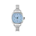 Orologio al quarzo modulare in acciaio con cinturino argento e quadrante azzurro - Testa dell'Orologio / 5.7x2.5cm / Stile 2 Argento + Quadrante Celeste