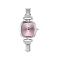 Orologio modulare alla moda con quadrante rosa spazzolato e cinturino in acciaio argento - Testa dell'Orologio / 5.7x2.5cm / Stile 7 Argento + Quadrante Rosa