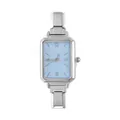 Orologio rettangolare argento con quadrante azzurro e cinturino a maglie metalliche - Testa dell'Orologio / 5.7x2.5cm / Stile 3 Argento + Quadrante Celeste
