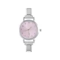Orologio modulare DIY con quadrante rosa pallido ed elegante cinturino in acciaio argento - Testa dell'Orologio / 5.7x2.5cm / Stile 5 Argento + Quadrante Rosa